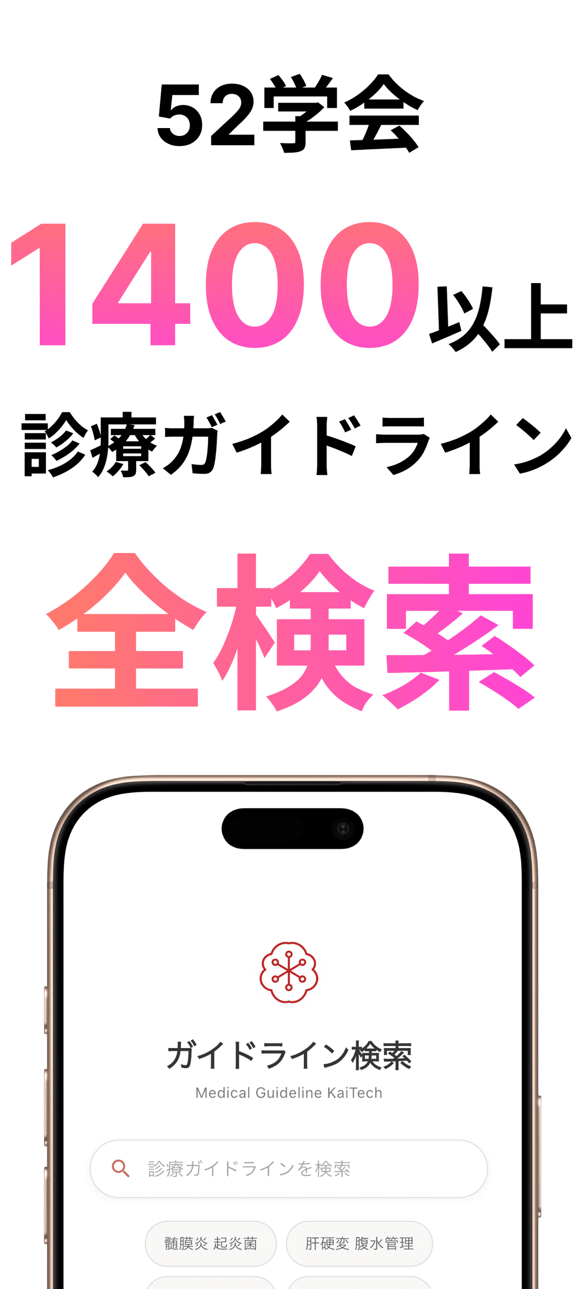 52学会・1400以上の診療ガイドライン全検索